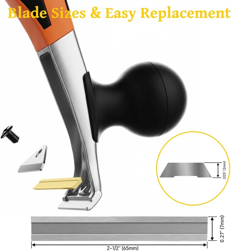 Onemake 1-1/2" Replacement Premium Ergonomic Carbide Scraper Blades - Extend Your Tool's Life - Fits Heavy-Duty Scraper for Scraping Paint, Glue, Rust, Stains, Putty on Wood, Metal, Glass (1-Pack) - Image 2